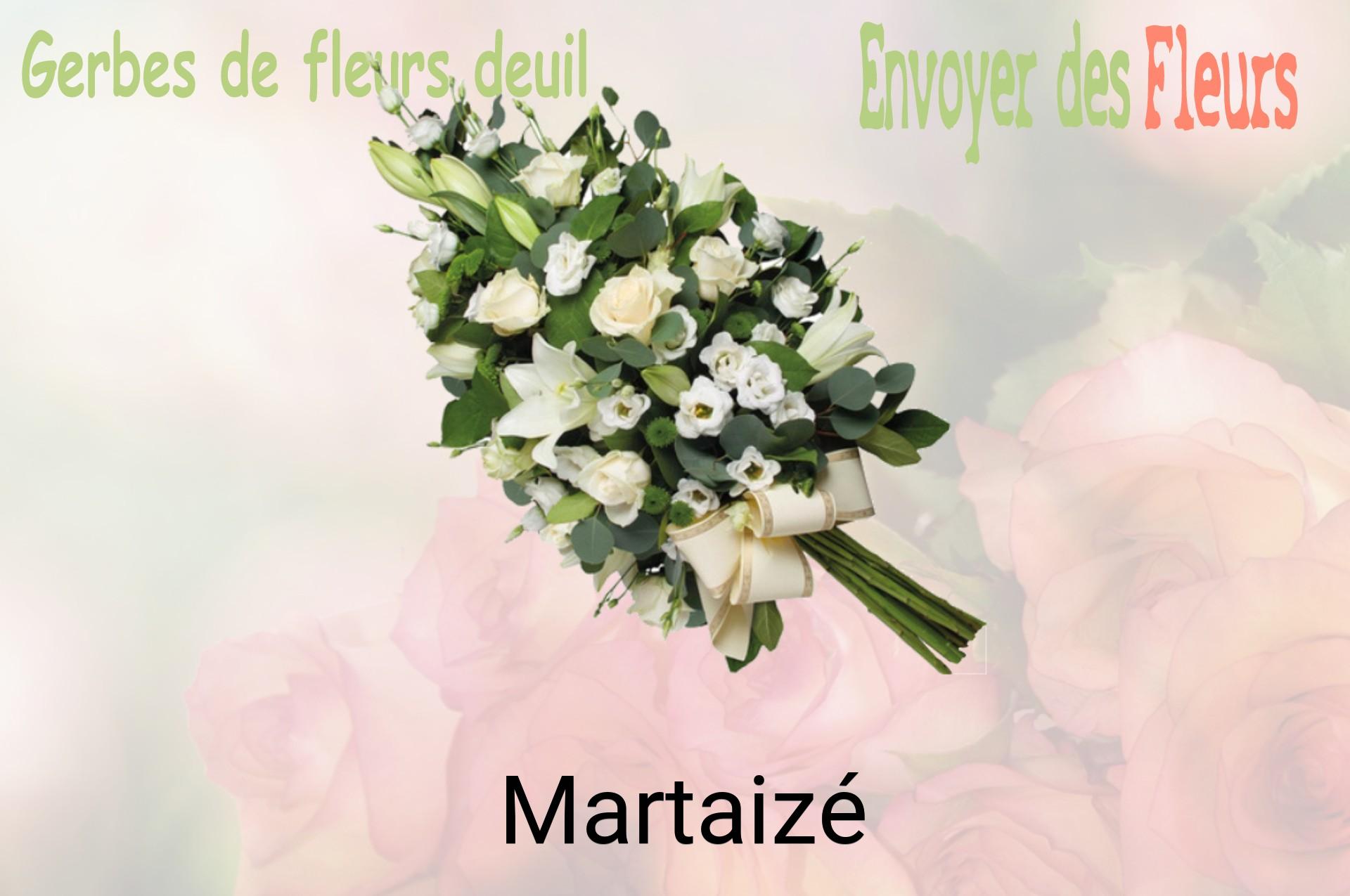 Gerbe de fleurs de deuil livrée à Martaizé